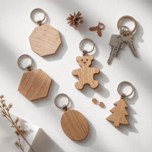 Personalized Wooden Keychain Collection | Custom Engraved Gifts & Natural Wood Accessories