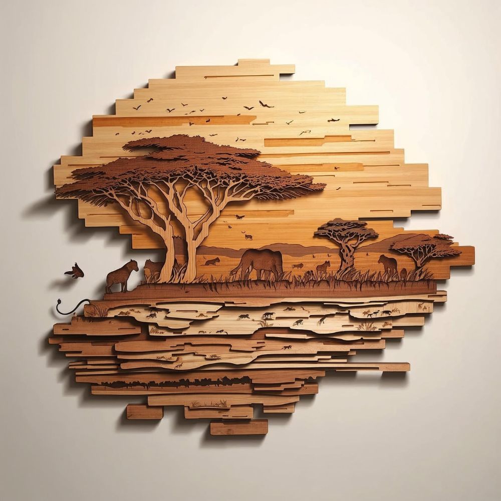 π¦ Majestic 3D Lion Laser Cut Wall Art SVG Bundle | Layered Wildlife Home Decor | Safari Silhouette CNC Files - Image 3