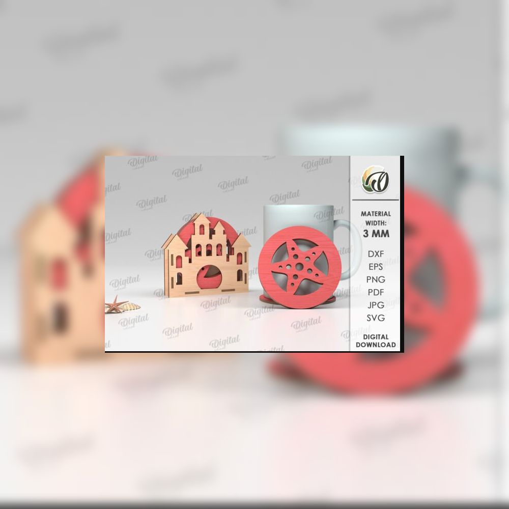 3D Layered Nautical Decor SVG Bundle | 10 Ocean & Beach Laser Cut Designs | Coastal Summer Craft Files for Glowforge, Cricut & CNC - Image 9