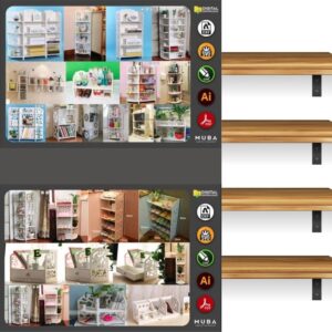 50 Wooden Wall Shelf Rack Storage Svg2