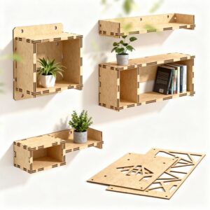 ๐ฟ 50 Wooden Wall Shelf Rack Storage SVG Bundle - Laser Cut Shelf Templates for Home Organization & Decor ๐ฟ