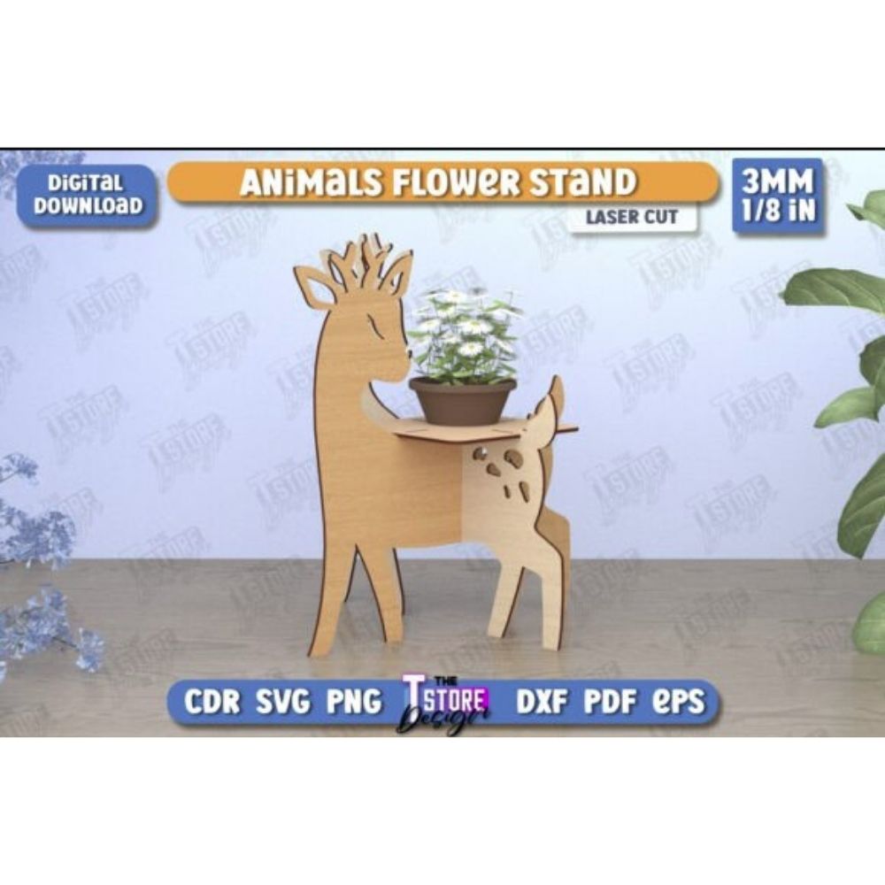 πΎπΈ Animals Flower Stands Bundle | Garden Design | Home Decor | Flower Holders Set | CNC Files - Image 2