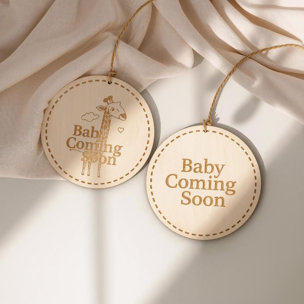 Baby Announcement Sign SVG | Laser Cut Pregnancy Reveal Gift for Glowforge, Cricut & xTool - Image 3