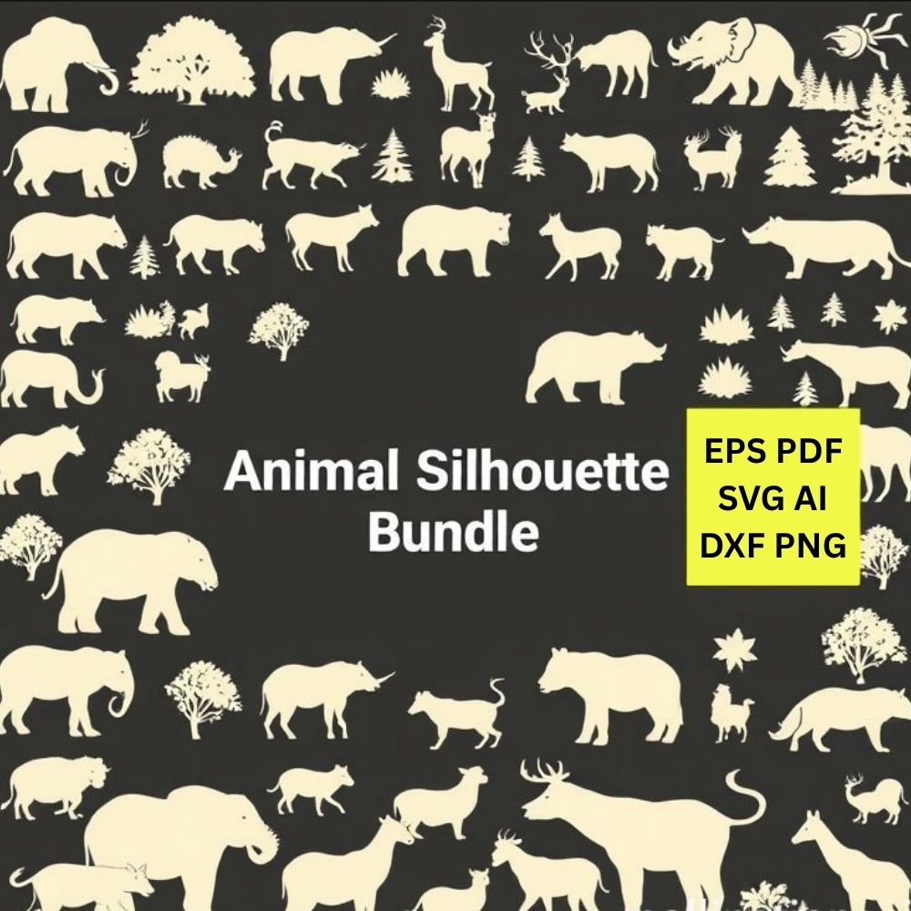 Animal Silhouette Bundle SVG | Wildlife Outline Vector Pack for Cricut & Laser Cutting - Image 2