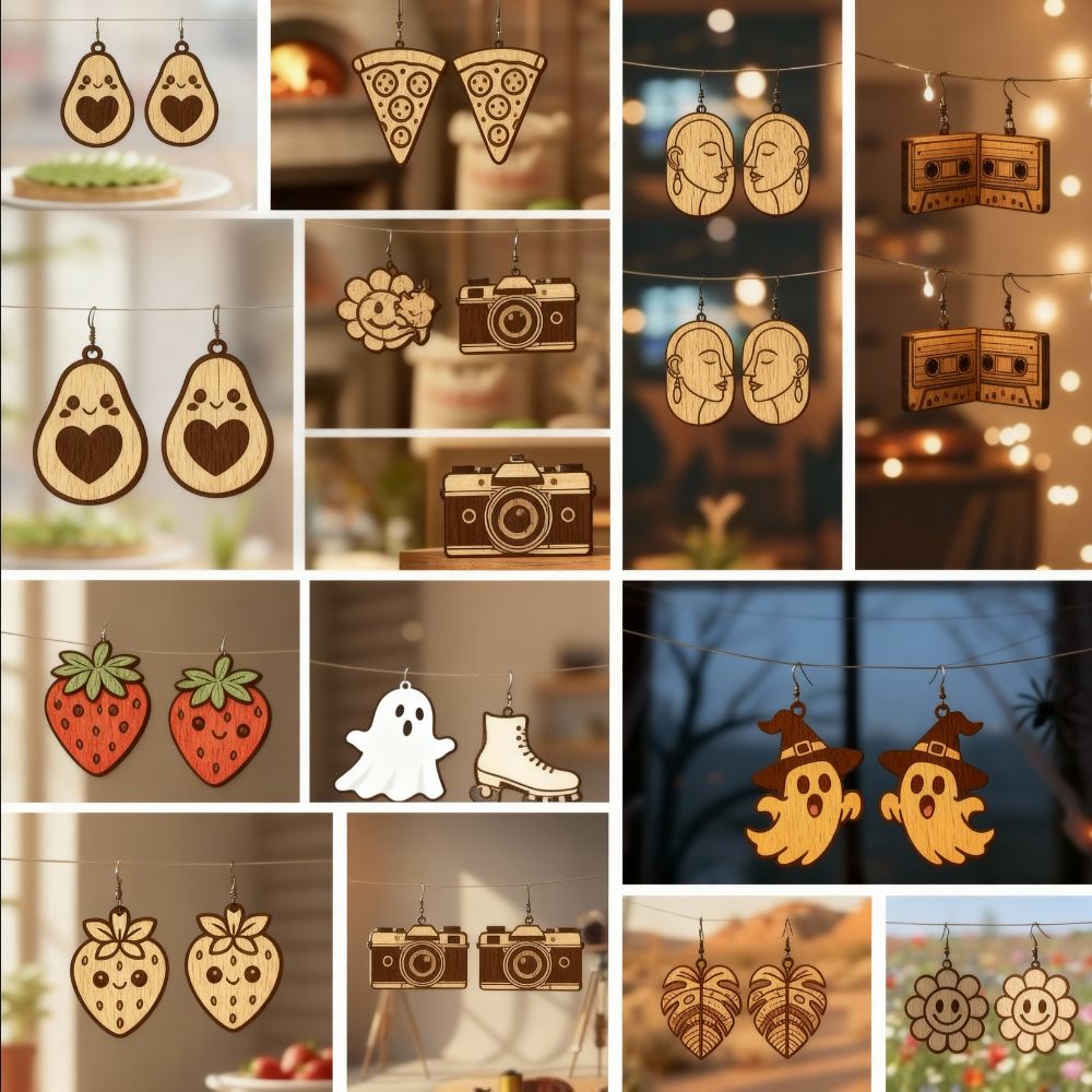 Adorable Engraved Earrings Bundle | Laser-Cut