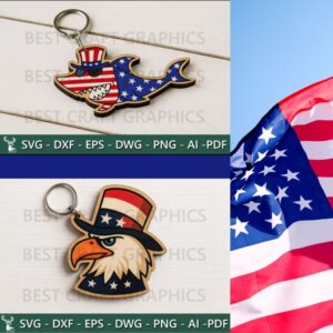 Cute USA Keychain SVG Bundle4