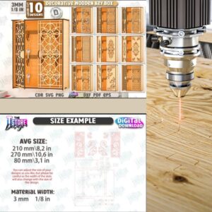 Decorative Wall Key Boxes Laser Cut Set1