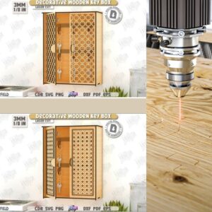 Laser-Cut Decorative Wall Key Box Set | CNC Ready