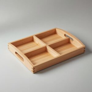 Versatile Wooden Divided Serving Tray SVG | Laser Cut File with Handle | Snack & Candy Organizer | Glowforge Ready