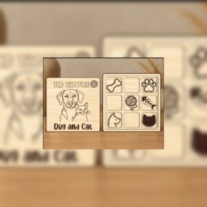 🐾 Dog & Cat Tic Tac Toe Laser Game | Laser Cut Files for Fun DIY Project 🎮