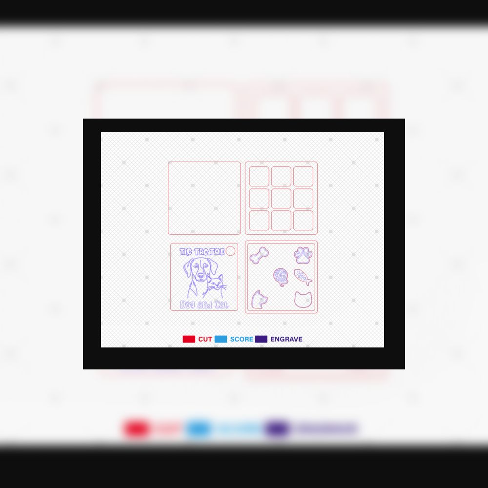 ๐พ Dog & Cat Tic Tac Toe Laser Game | Laser Cut Files for Fun DIY Project ๐ฎ - Image 2