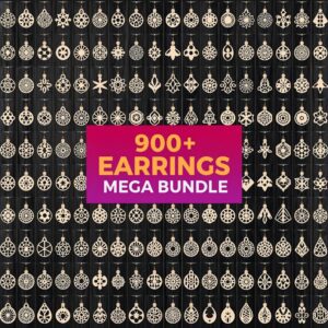 💎 900+ Earrings Mega Bundle | Laser Cut Earring SVGs | Mandala, Geometric & Floral Jewelry Designs | Cricut, Glowforge, CNC Files