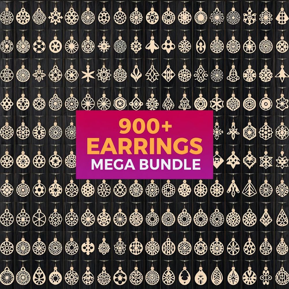 π 900+ Earrings Mega Bundle | Laser Cut Earring SVGs | Mandala, Geometric & Floral Jewelry Designs | Cricut, Glowforge, CNC Files