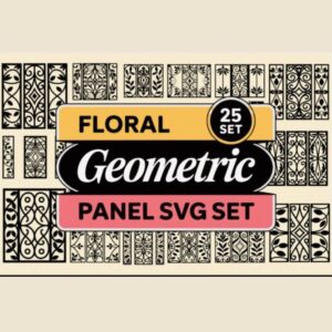 🌸 25 Floral Geometric Panel SVG Set | Decorative Laser Cut Screen Bundle | CNC & Cricut Files
