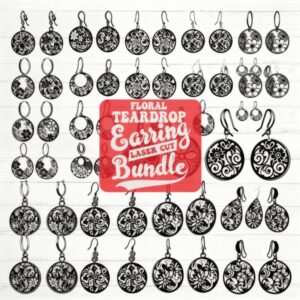 Floral Teardrop Earring SVG Bundle | Laser Cut Jewelry Files ๐ธ๐
