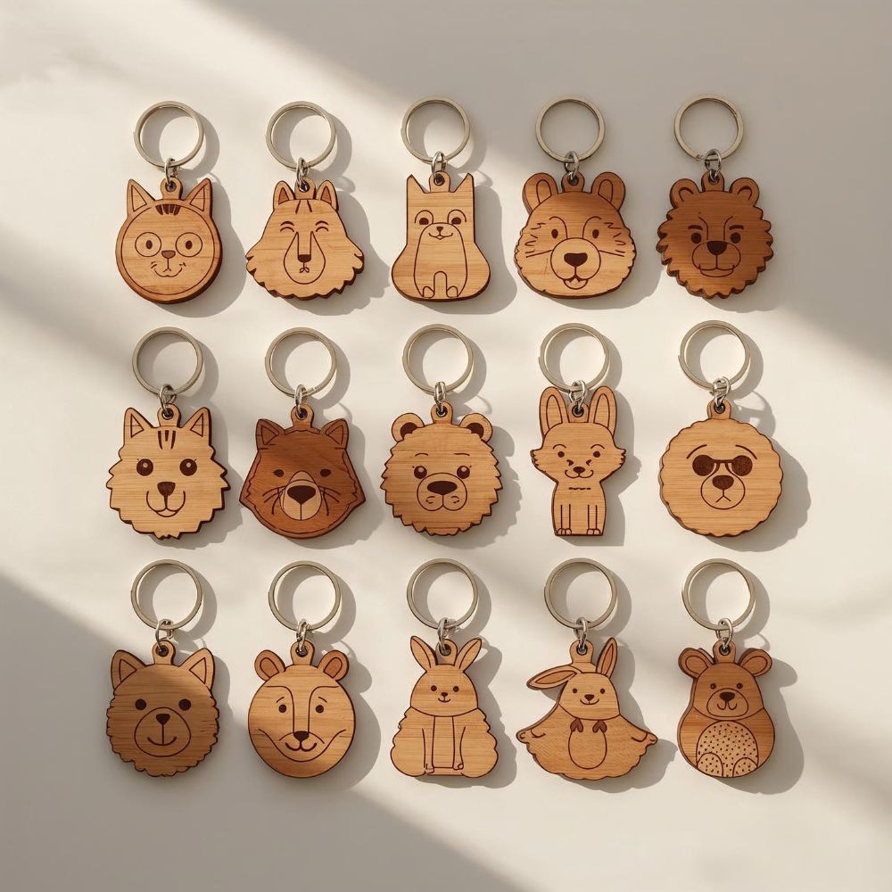 Funny Animal Keychain SVG Bundle | Laser Cut Cute Animal Keychains for Glowforge, Cricut & xTool - Image 4