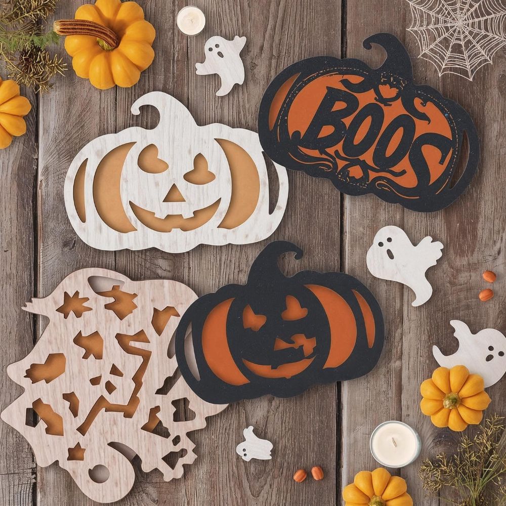 ๐ Halloween Door Sign SVG Bundle | Pumpkin & โBoosโ Layered Set | Laser Cut Files for CNC & Cricut - Image 3