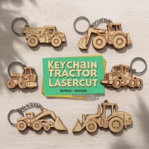 Keychain Tracktor Lasercut BUNDLES5