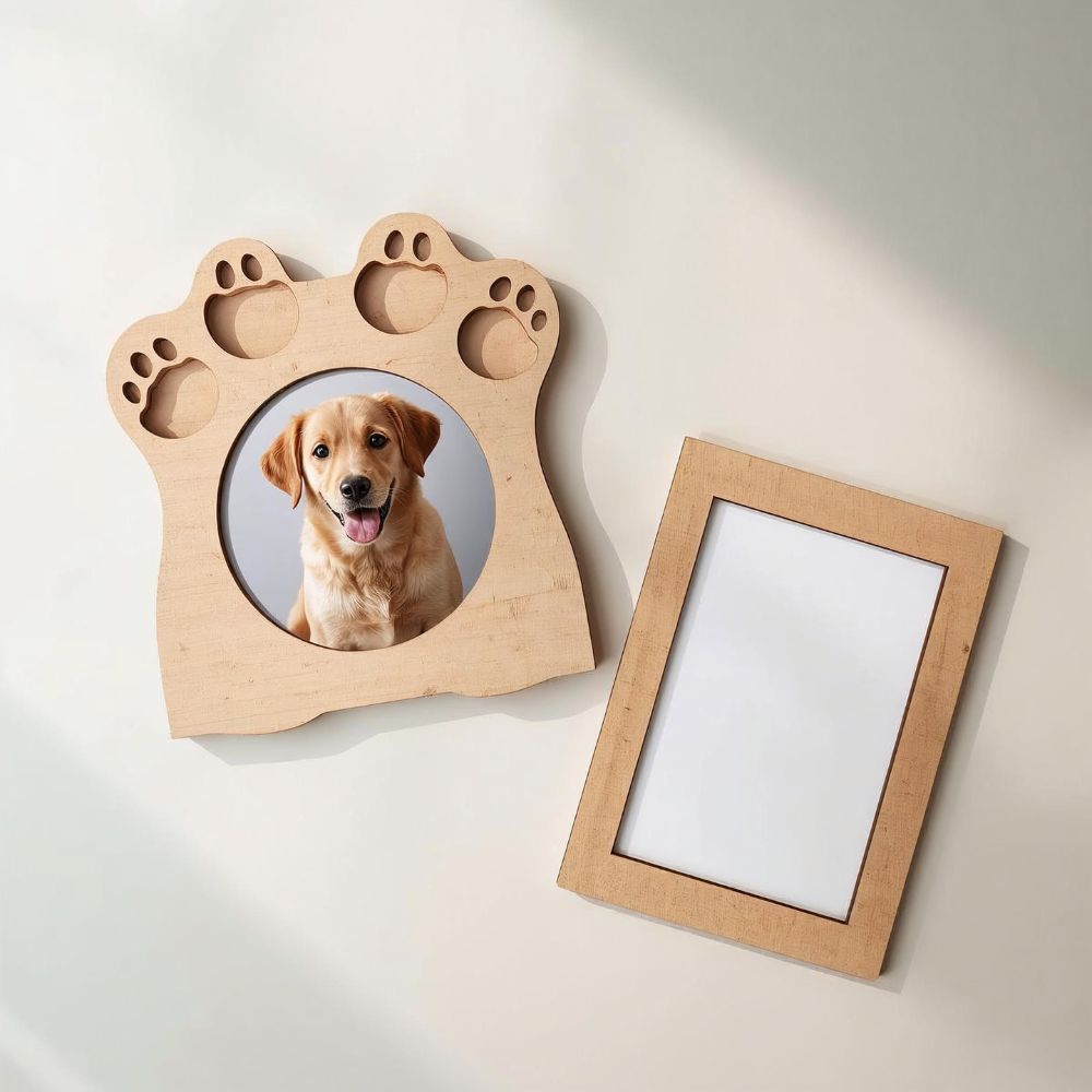 Dog Paw Picture Frame SVG | Laser Cut Pet Photo Frame Files for Glowforge & Cricut - Image 2