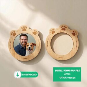Dog Paw Photo Frame SVG | Laser Cut Pet Picture Frame Files for Glowforge & Cricut