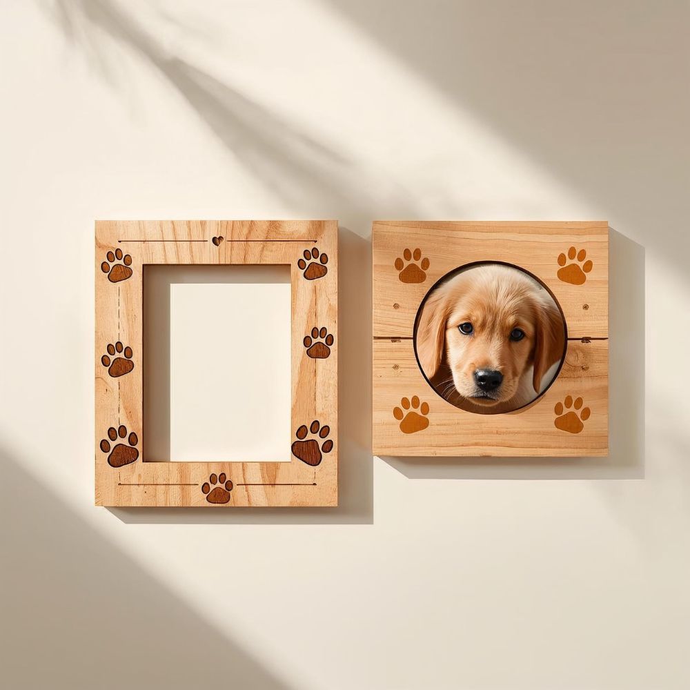 Dog Paw Photo Frame SVG | Laser Cut Pet Picture Frame Files for Glowforge & Cricut - Image 2