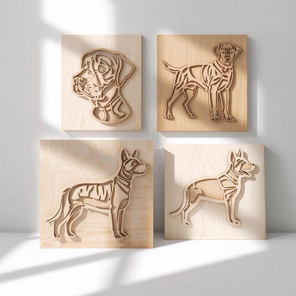 πΆ Laser Cut Dog Wall Art SVG Bundle | 3D Layered Pet Silhouette Designs | CNC & Cricut Files - Image 2