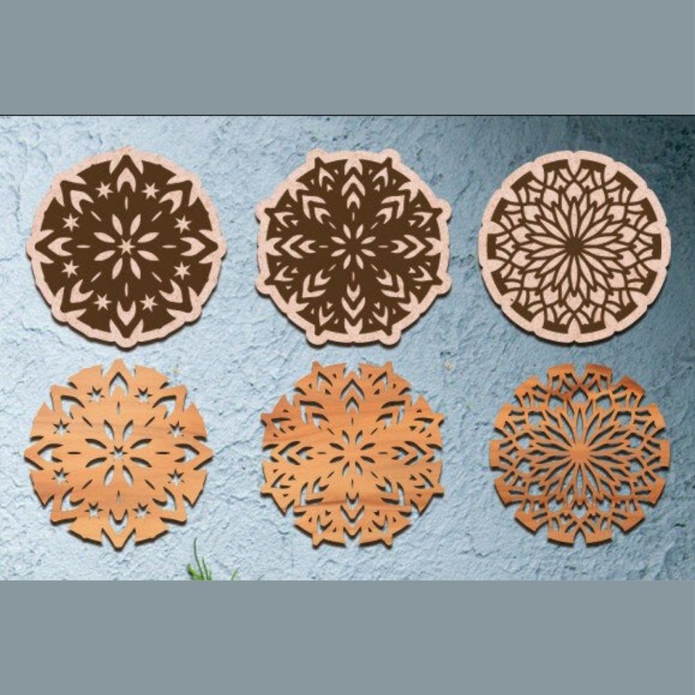 Laser Cut Wood Coasters Big Bundle | Mandala & Geometric Coaster SVG Set | CNC & Glowforge Files - Image 4