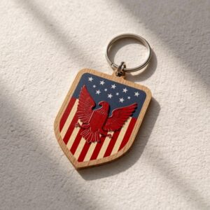 Patriotic Eagle Badge Keychain SVG2