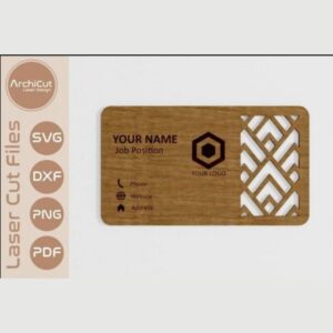 Wooden Personal Business Card Laser Cut Layout | CNC & Laser Engraving Template