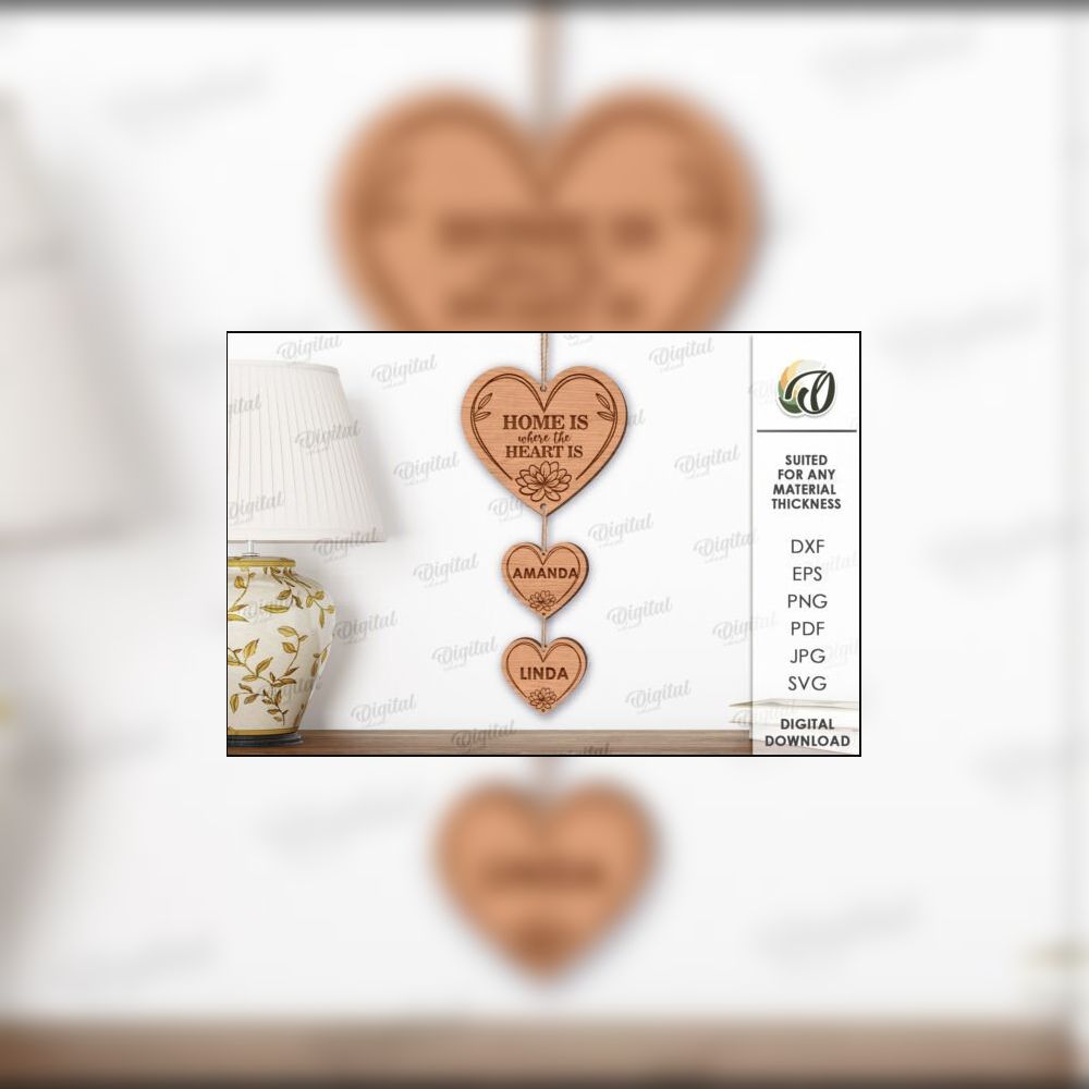 Family Sign Laser Cut Bundle | 10 Home Quote SVG Designs | Personalized Name Tags | Layered Wood Sign Templates | Digital Download - Image 3