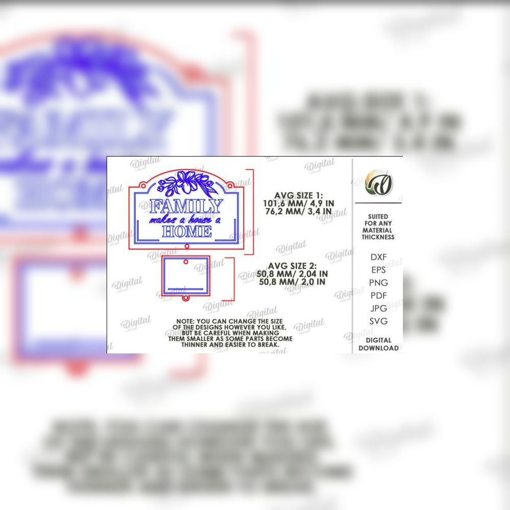 Family Sign Laser Cut Bundle | 10 Home Quote SVG Designs | Personalized Name Tags | Layered Wood Sign Templates | Digital Download - Image 9