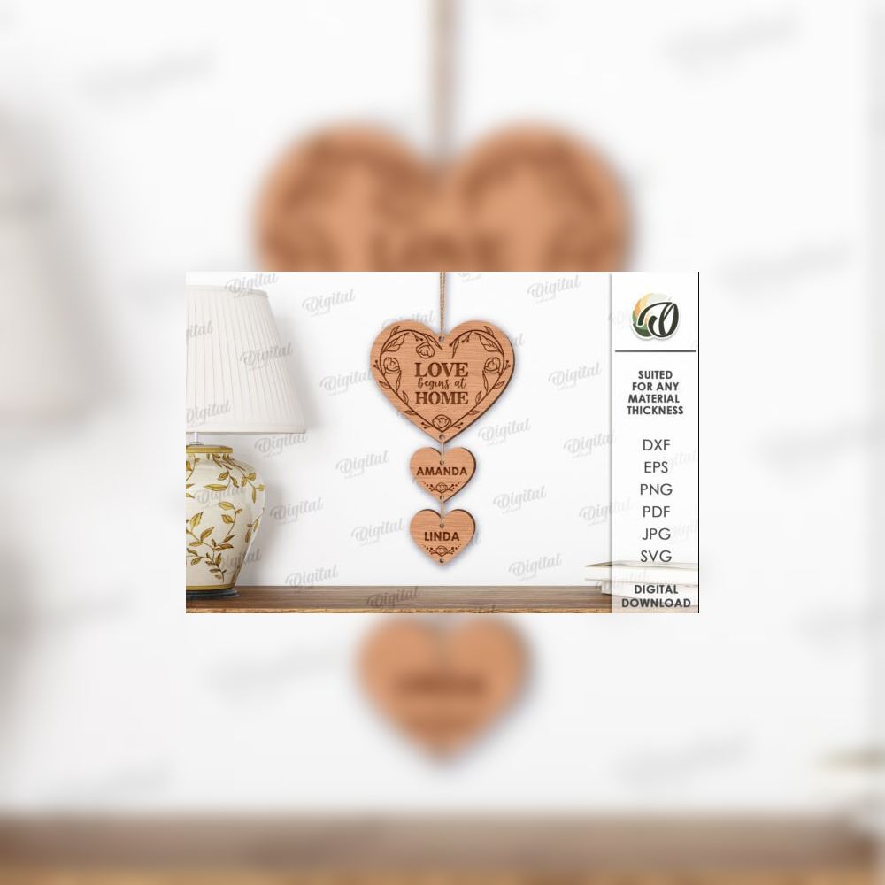 Family Sign Laser Cut Bundle | 10 Home Quote SVG Designs | Personalized Name Tags | Layered Wood Sign Templates | Digital Download - Image 8