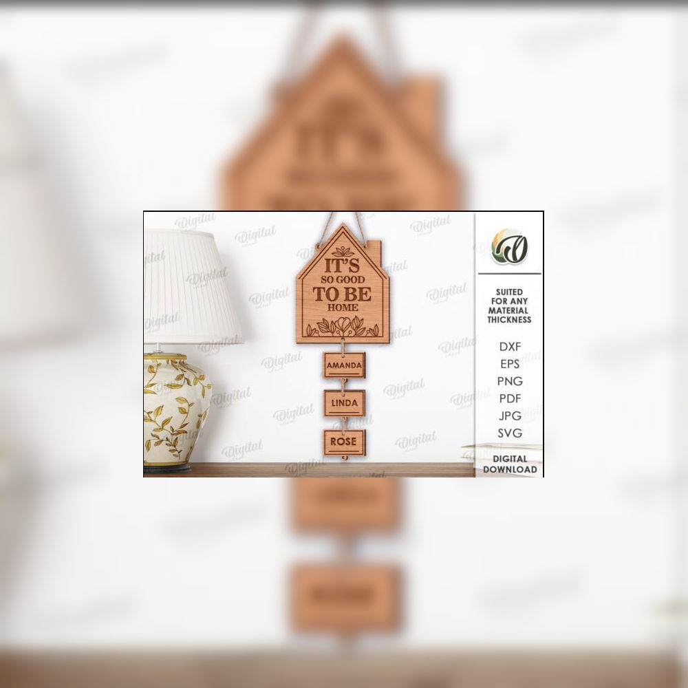 Family Sign Laser Cut Bundle | 10 Home Quote SVG Designs | Personalized Name Tags | Layered Wood Sign Templates | Digital Download - Image 5