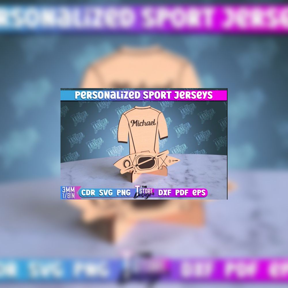 Personalized Sport Jerseys Laser Cut Bundle | CNC & Glowforge Files | Custom Wood Sign | Sports Gift Idea | SVG DXF PDF EPS PNG - Image 7