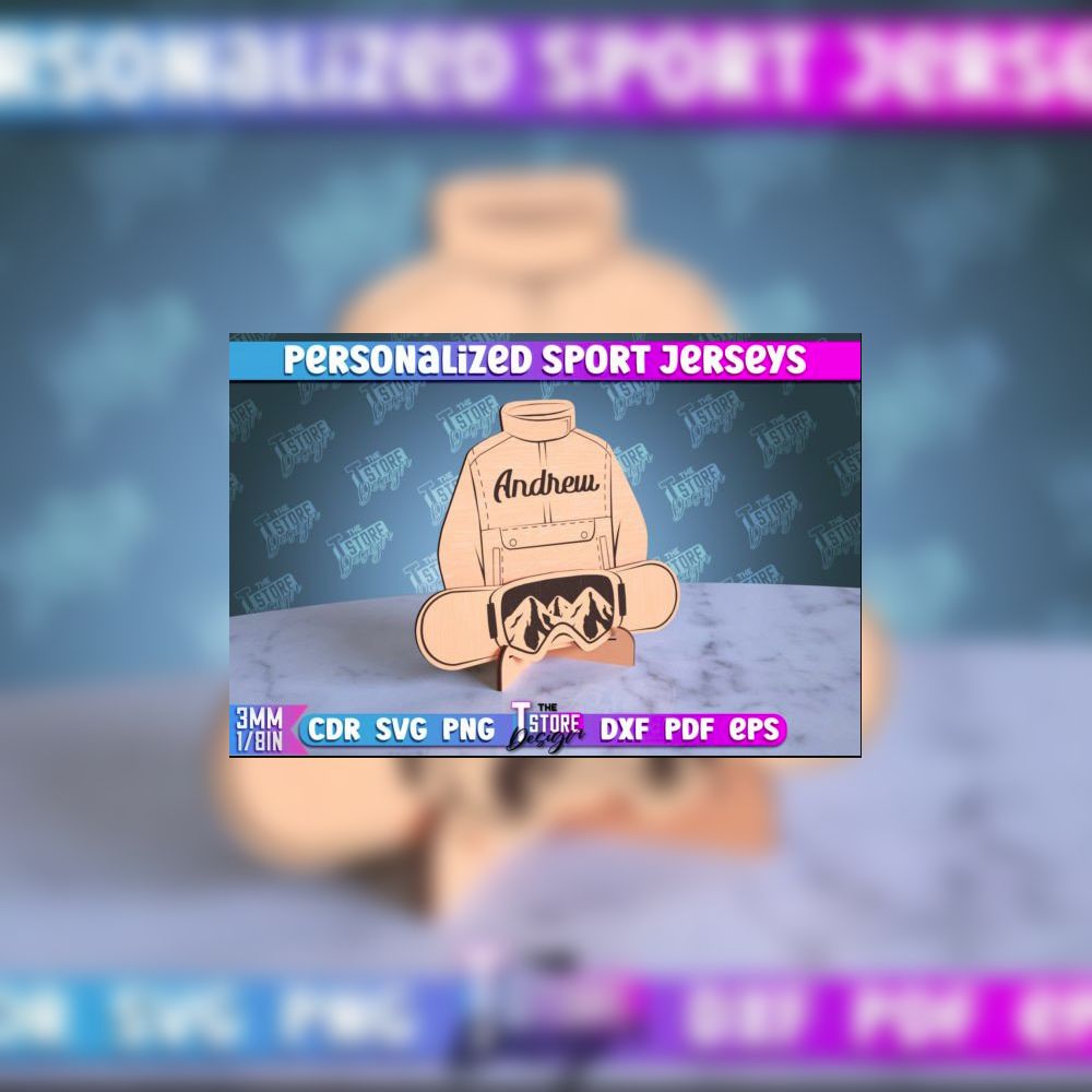 Personalized Sport Jerseys Laser Cut Bundle | CNC & Glowforge Files | Custom Wood Sign | Sports Gift Idea | SVG DXF PDF EPS PNG - Image 6