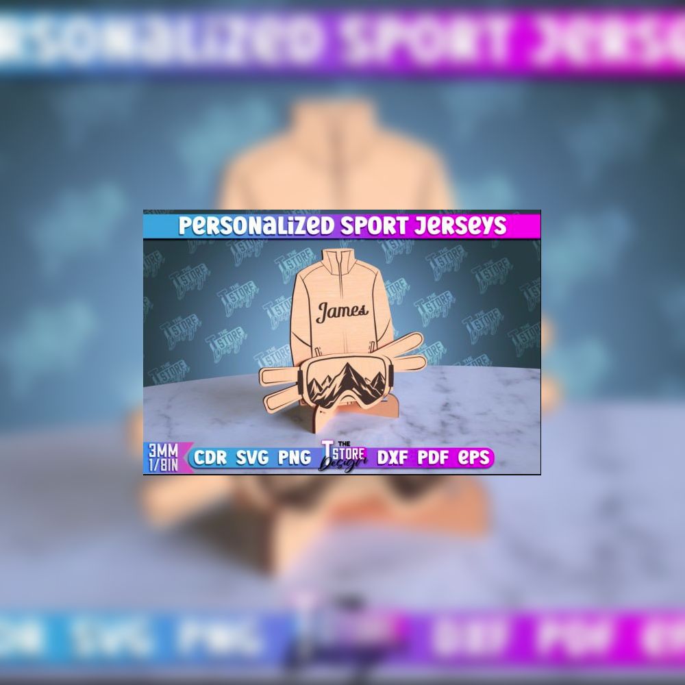 Personalized Sport Jerseys Laser Cut Bundle | CNC & Glowforge Files | Custom Wood Sign | Sports Gift Idea | SVG DXF PDF EPS PNG - Image 5