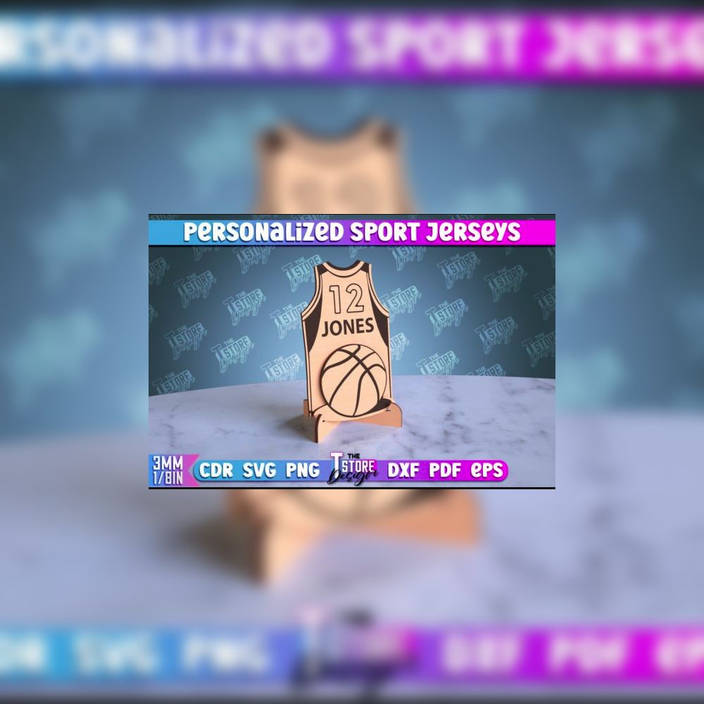 Personalized Sport Jerseys Laser Cut Bundle | CNC & Glowforge Files | Custom Wood Sign | Sports Gift Idea | SVG DXF PDF EPS PNG - Image 14