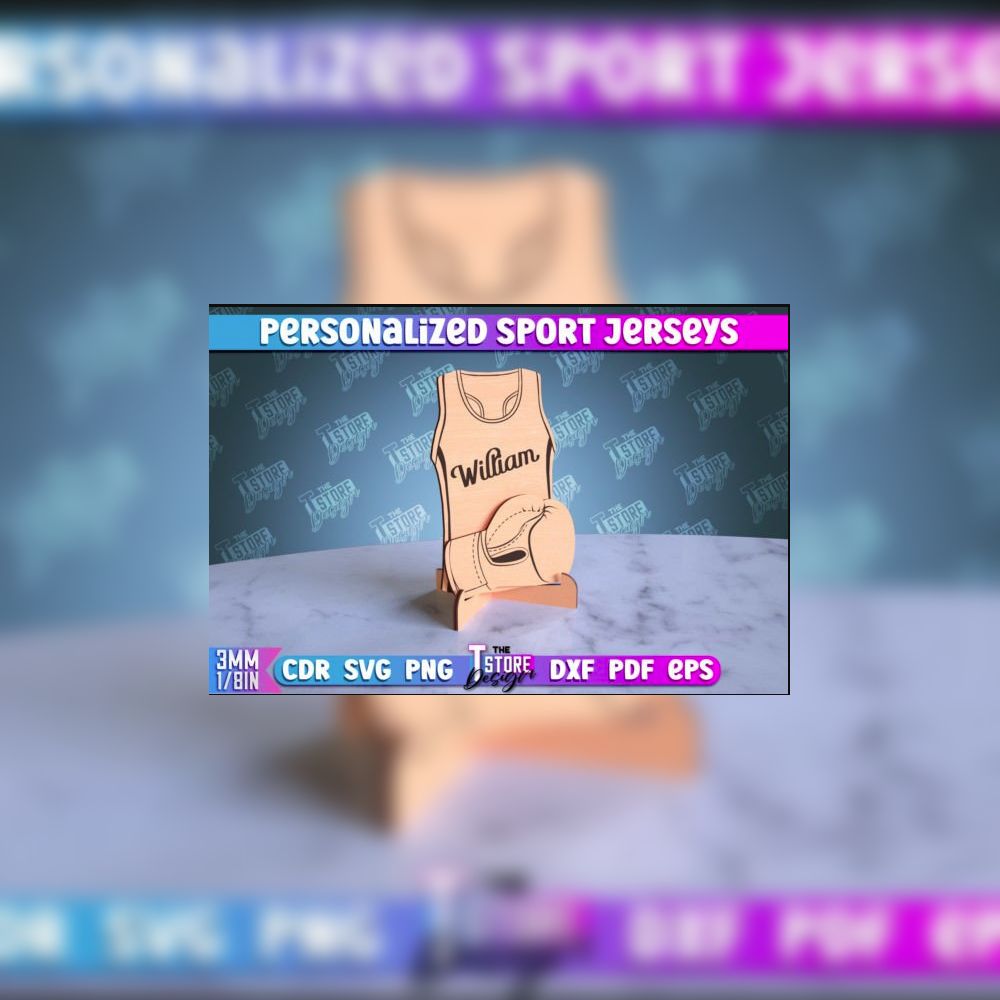 Personalized Sport Jerseys Laser Cut Bundle | CNC & Glowforge Files | Custom Wood Sign | Sports Gift Idea | SVG DXF PDF EPS PNG - Image 13