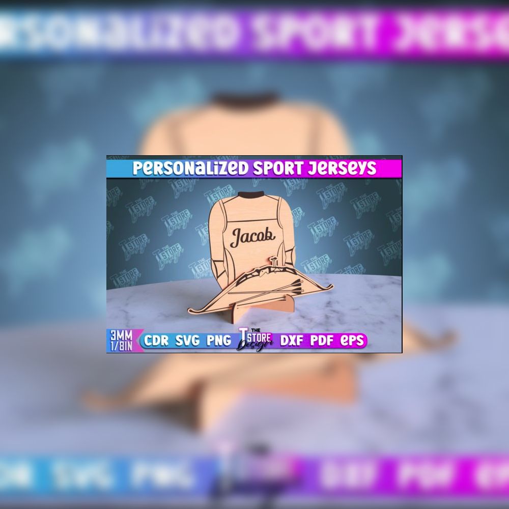 Personalized Sport Jerseys Laser Cut Bundle | CNC & Glowforge Files | Custom Wood Sign | Sports Gift Idea | SVG DXF PDF EPS PNG - Image 12
