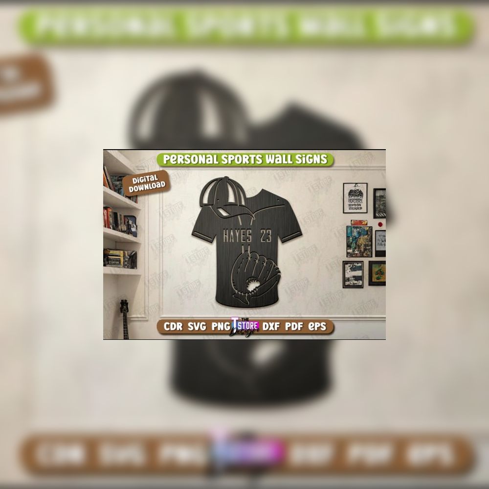 Personalized Sports Decor Laser Cut Bundle | Sports Wall Sign SVG Files | CNC & Glowforge Ready Designs | Digital Download - Image 7