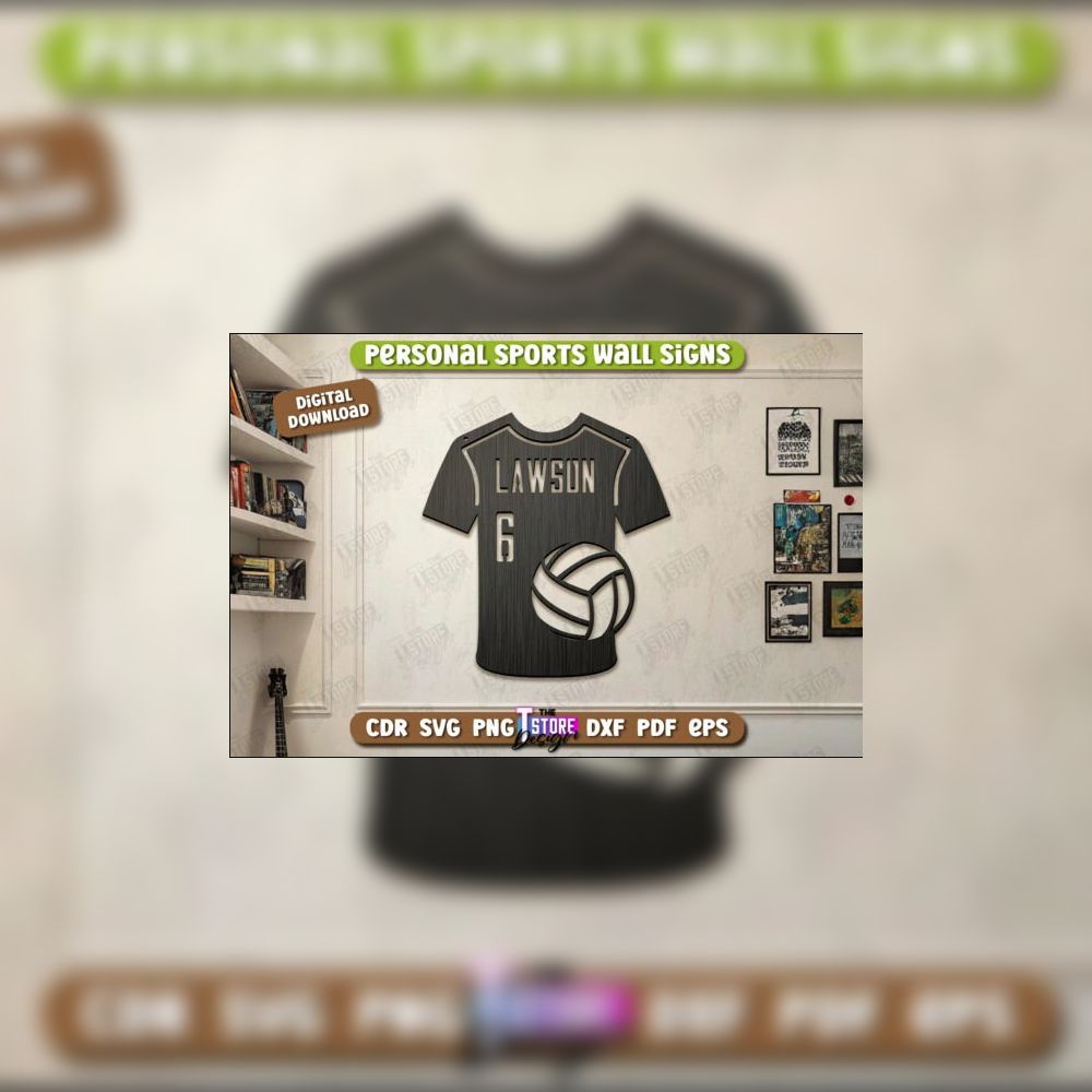 Personalized Sports Decor Laser Cut Bundle | Sports Wall Sign SVG Files | CNC & Glowforge Ready Designs | Digital Download - Image 4