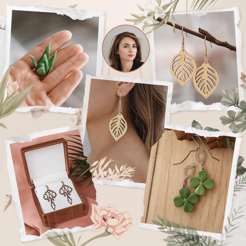 Botanical & Floral Laser Cut Earrings SVG Bundle | Wooden Jewelry Template - Image 5