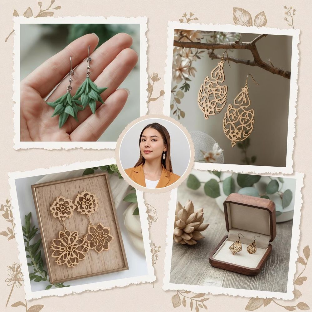 Botanical & Floral Laser Cut Earrings SVG Bundle | Wooden Jewelry Template - Image 4