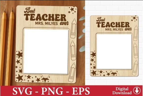 Teacher Notepad Holder – Laser Cut SVG & DXF File - Image 2