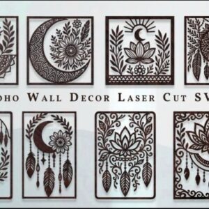 🌿✨ Boho Wall Decor Laser Cut SVG Bundle | Modern Bohemian Home Design | Glowforge & CNC Files
