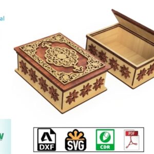 Oriental Laser Cut Wood Jewelry Box SVG | Decorative Gift Box Template | CNC & Glowforge Ready File