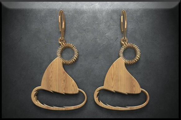 Festive Holiday Earring Laser Cut Bundle | 24 Christmas Jewelry SVG Files | Snowflake, Reindeer, Tree, Santa, Gift & Bell Designs | Glowforge & Cricut Ready - Image 11