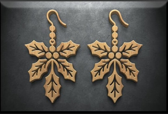 Festive Holiday Earring Laser Cut Bundle | 24 Christmas Jewelry SVG Files | Snowflake, Reindeer, Tree, Santa, Gift & Bell Designs | Glowforge & Cricut Ready - Image 13