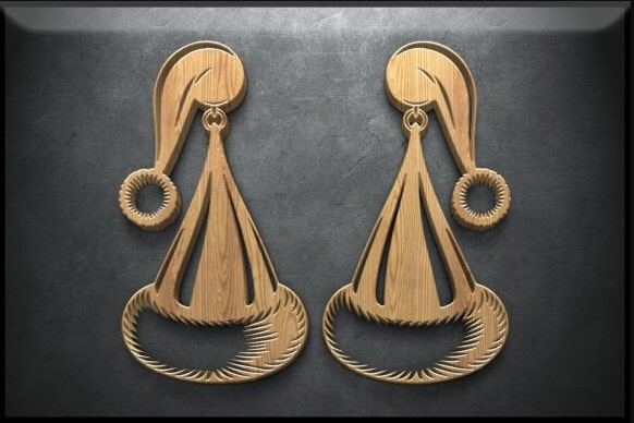 Festive Holiday Earring Laser Cut Bundle | 24 Christmas Jewelry SVG Files | Snowflake, Reindeer, Tree, Santa, Gift & Bell Designs | Glowforge & Cricut Ready - Image 17