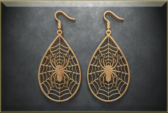 Stylish 11 Halloween Jewelry Laser Cut SVG Bundle | Spooky Earrings & Pendants | Gothic Halloween Jewelry Files for Cricut & Glowforge - Image 6